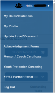 FIRST dashboard profile settings